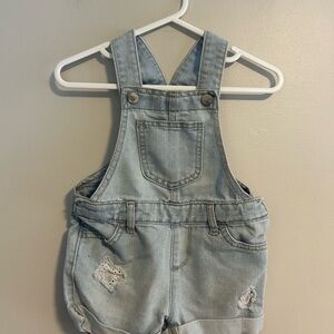 The children’s place 18/24m Light wash Denim shorts Overalls